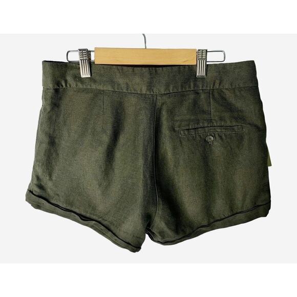Aritzia Wilfred Allegra Lyocell Linen Shorts Women Size 0 Dark Olive NWT $78 - Picture 8 of 10